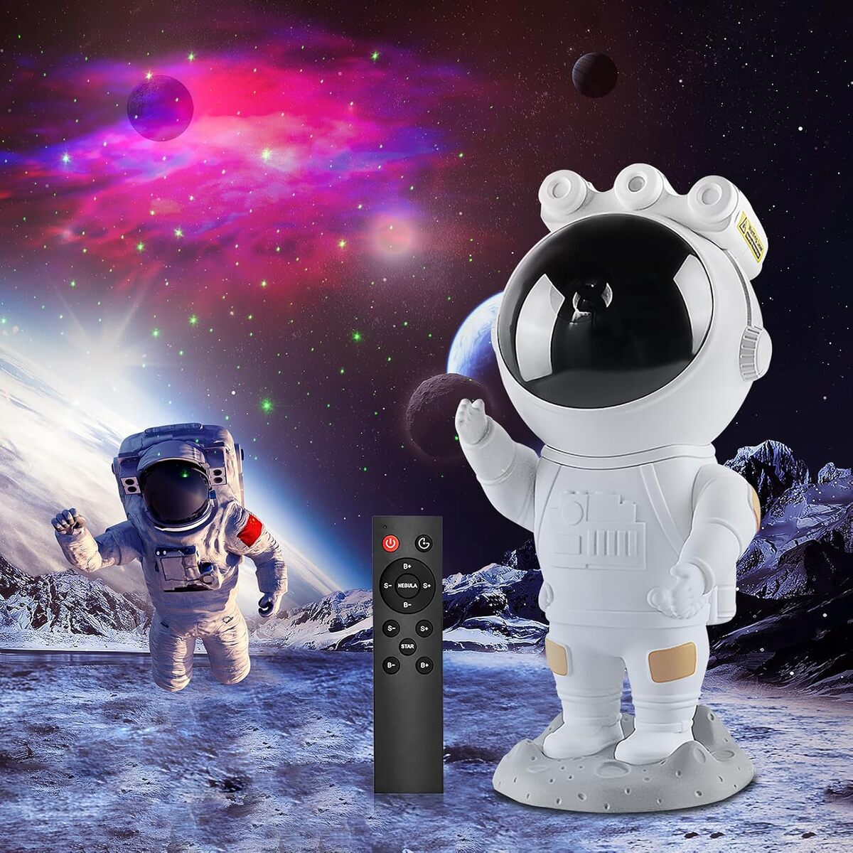 Test SZPACMATE : projecteur d'étoiles astronaute - Nébuleuse & télécommande
