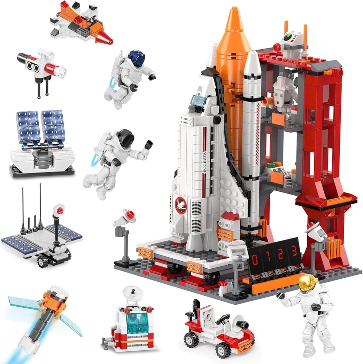 Kit de Construction 11-en-1 : navette Spatiale et Tour de Contrôle STEM