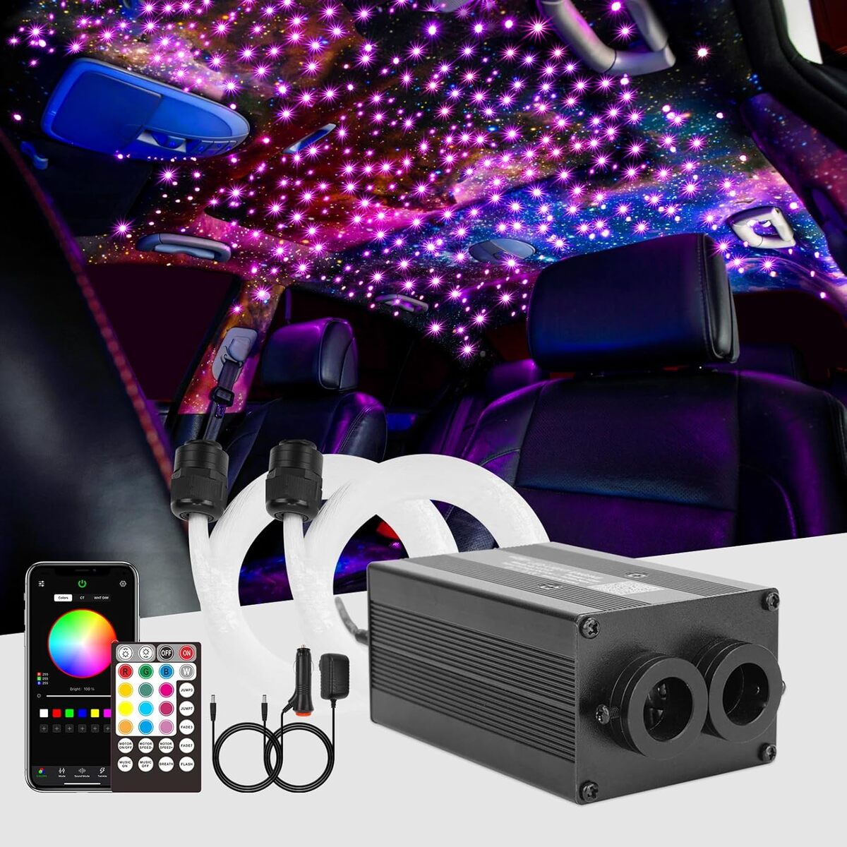 Test du kit fibre optique star Chinly : éclairage Bluetooth puissant