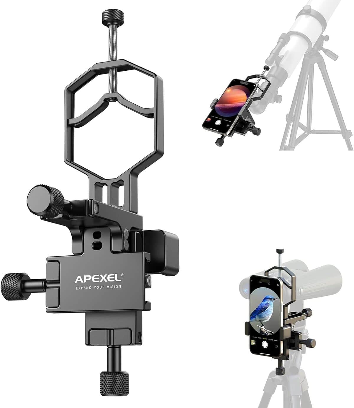 Test adaptateur Apexel 3-axes pour smartphone