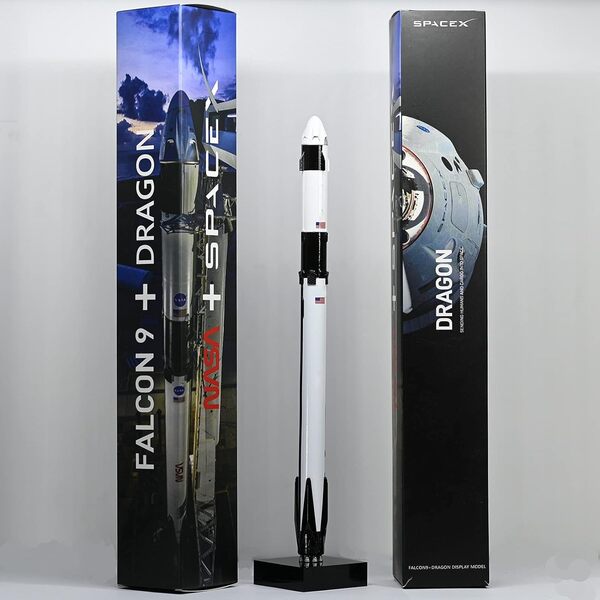Falcon 9 Modèle Fusée Vaisseau Spatial Dragon Habité 1:233, Une Simulation De Décorations D'art De Modèle Aérospatial Et D'objets Collection, Un Excellent Cadeau Les Passionnés D'aérospatiale
