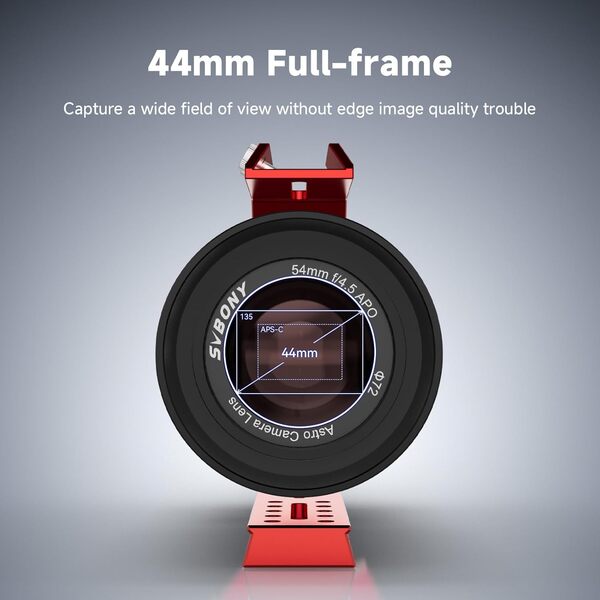 Svbony SV555 APO 54 mm Télescope d'astrophotographie, Objectif de Caméra d'astronomie Plein Format f/4,5, Réglage Manuel de l'ouverture, pour Ciel Profond Astrophotographie, Nouvelle Mise à Niveau