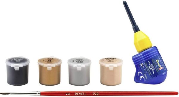 Revell -Poulet 11 Astronaute sur la Lune Kit Modèle avec Peintures, Colle et Pinceau à l'échelle 1: 8, Couleur Non Peinte, 03702