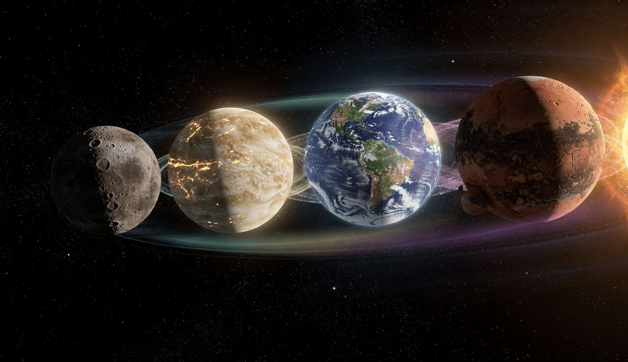 Force de marée dans le système solaire interne