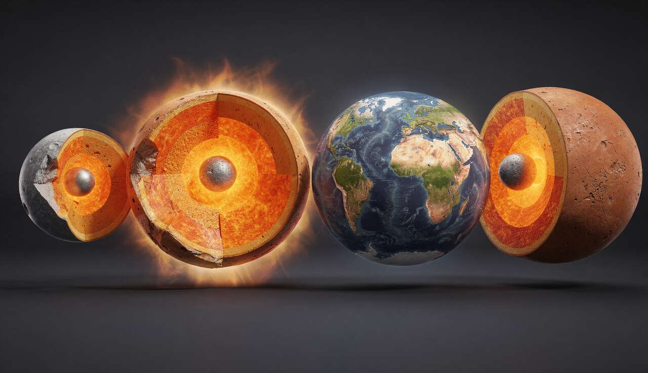 Structure interne et tectonique des plaques du système solaire interne