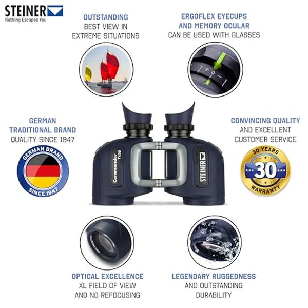 Découvrez notre analyse détaillée des jumelles marines Steiner Commander 7x50 : performance optique allemande, robustesse et une garantie exceptionnelle de 30 ans pour les passionnés d'aventure marine.