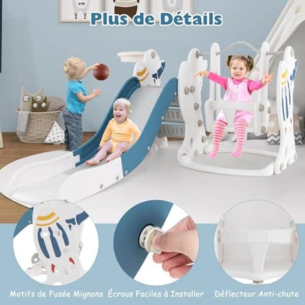 Découvrez notre test détaillé du toboggan fusée Goplus 4 en 1 : sécurité, divertissement et conseils d'achat pour vos enfants.