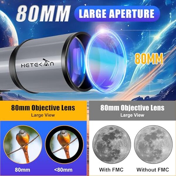 Découvrez notre analyse détaillée du télescope Hetekan 80/600mm : un équilibre parfait entre portabilité et performance pour les amateurs d'astronomie