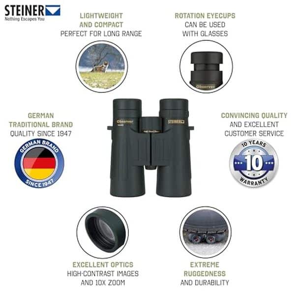 Découvrez notre analyse complète des jumelles Steiner Observer 10x42 : performances, qualité d'image, confort et durabilité pour des aventures de chasse réussies.